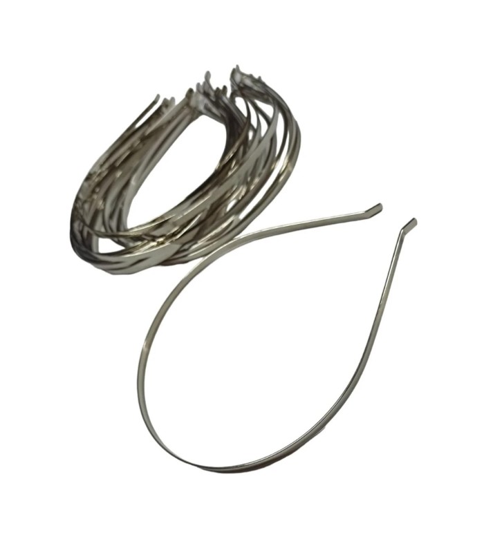 Diademas Metal 4mm Plateadas