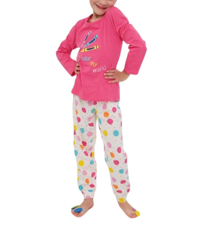 Pijama Niña de Verano Manga Larga 680052 Muydemi Tallas 2 a 8 años