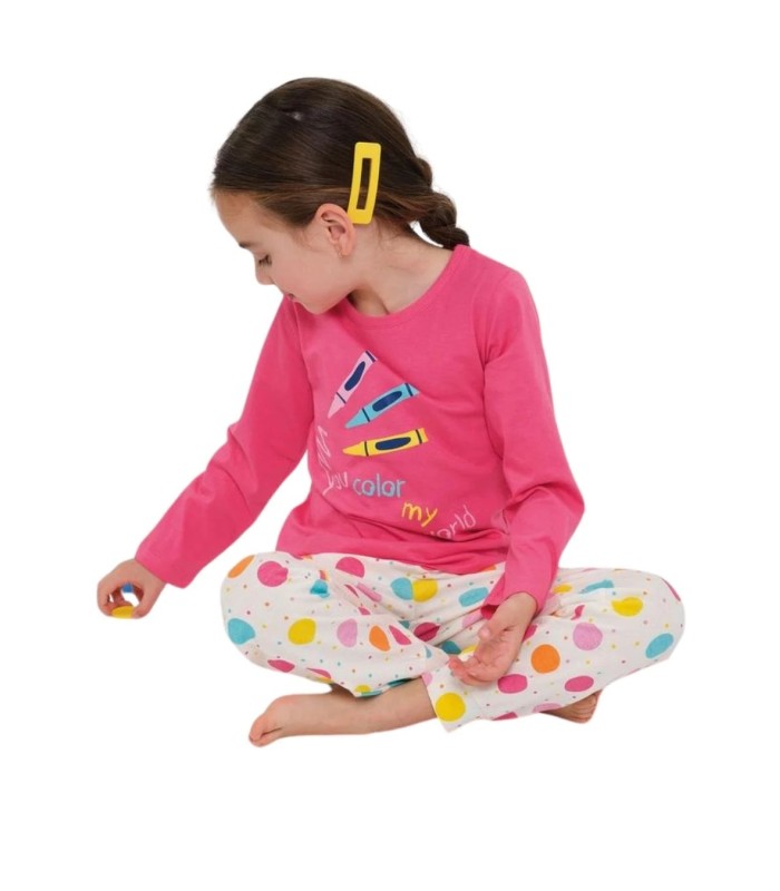 Pijama Niña de Verano Manga Larga 680952 Muydemi Tallas 10 a 16 Años