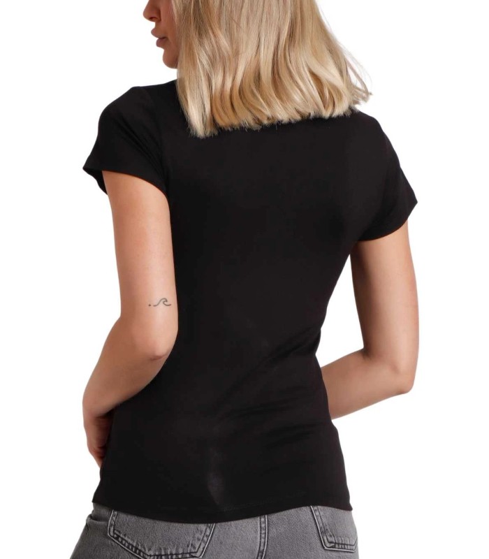 Camiseta Mujer Manga Corta Negra Guipur 43531 Admas