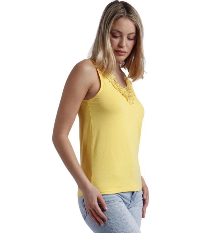 Camiseta Sin Mangas Amarilla Guipur 43485 Admas