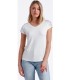 Camiseta Mujer Manga Corta Blanco Puntilla Hombro 43486 Admas