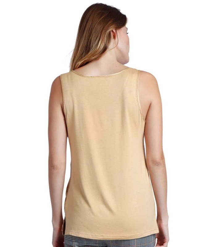 Camiseta Sin Mangas Raso Mujer Oro 43512 Admas