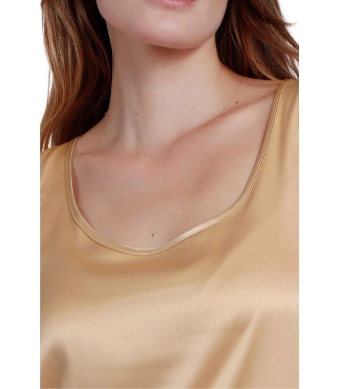 Camiseta Sin Mangas Raso Mujer Oro 43512 Admas