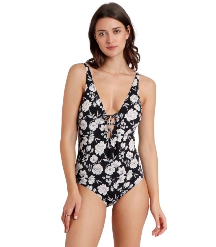 Bañador Mujer Negro Beach Flowers 11395 Admas