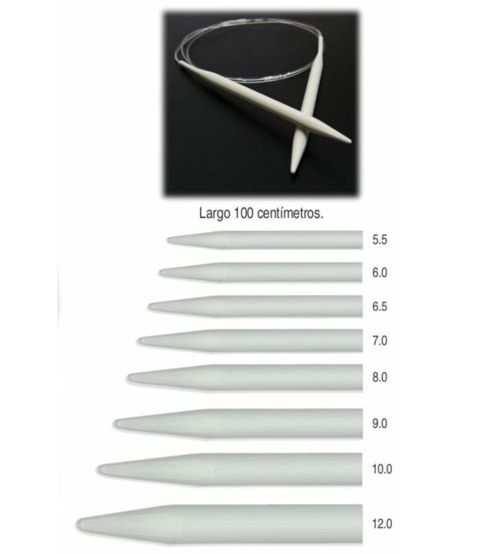 Agujas Tejer Circulares Aluminio 04047 Nadel Largo 100cm