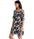 Vestido Mujer Negro Beach Flowers 19775 Admas