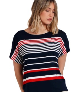 Camiseta Mujer Manga Corta Navy Style 43517 Admas