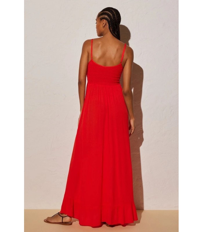 Vestido Largo Tirantes Coral