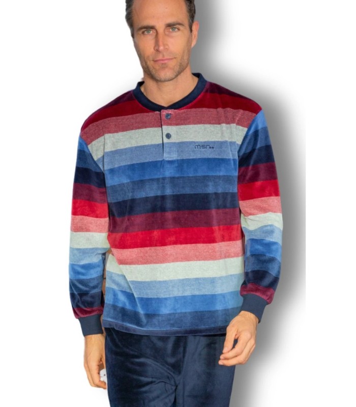 Pijama Hombre Terciopelo Listado 245604 Muslher