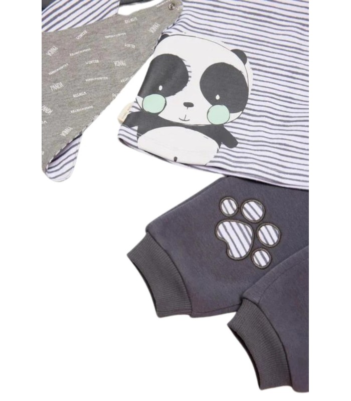 Conjunto Bebé Manga Larga 3 Piezas "Panda"