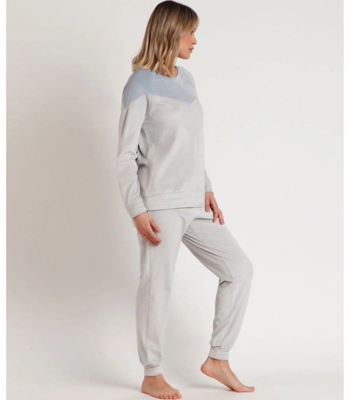 Pijama ADMAS HOME Velvet Soft para Mujer - Manga Larga Ultraelástico con Detalles Bordados