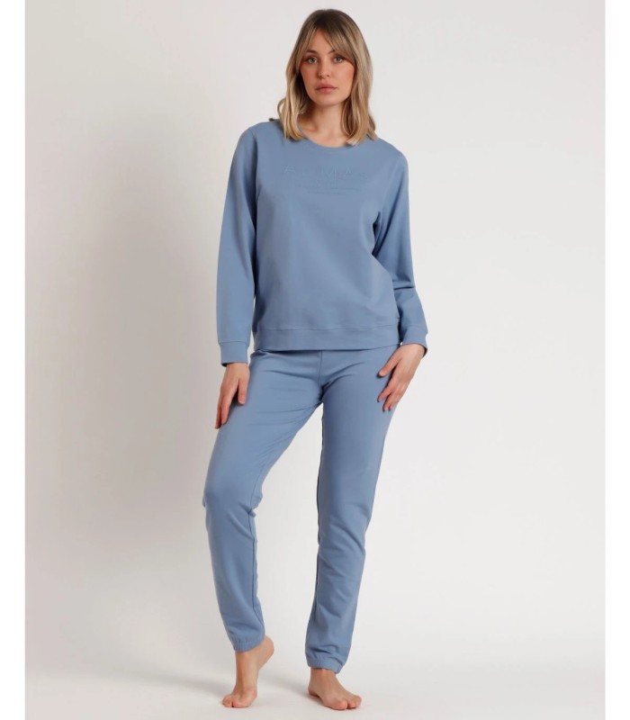 Pijama ADMAS Confort Home para Mujer - Manga Larga en Azul y Beige