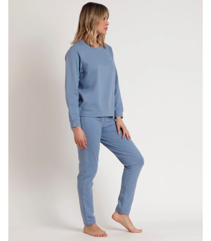 Pijama ADMAS Confort Home para Mujer - Manga Larga en Azul y Beige