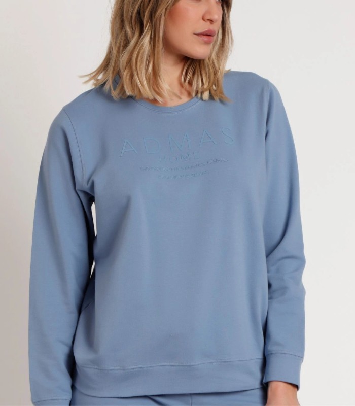 Pijama ADMAS Confort Home para Mujer - Manga Larga en Azul y Beige
