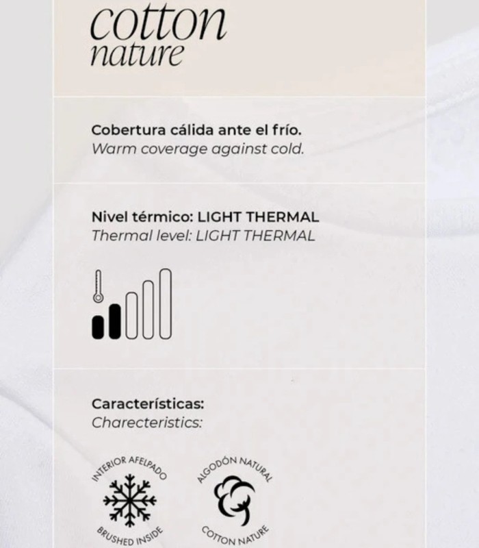 Camiseta Térmica Hombre de Algodón Manga Larga Cuello Redondo Ysabel Mora 70108