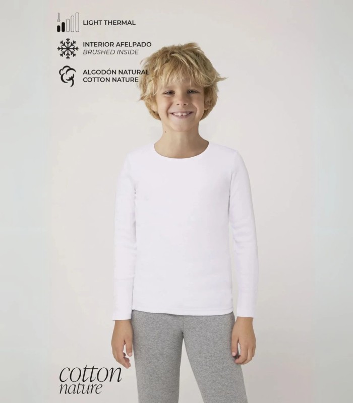 Camiseta Térmica Infantil de Algodón Manga Larga Ysabel Mora