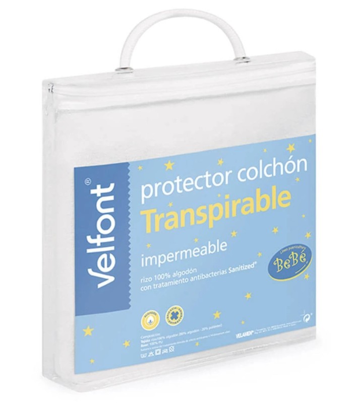 Protector Colchón Cuna Rizo Impermeable Velfont 60X120 cm