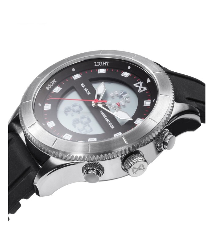 Mark Maddox Reloj Hombre Dual Acero Caucho - HC1003-57