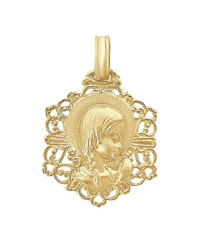 Medalla Niña Oro 18 ktes Virgen Calada Tam 18 x 25 mm - 000390509
