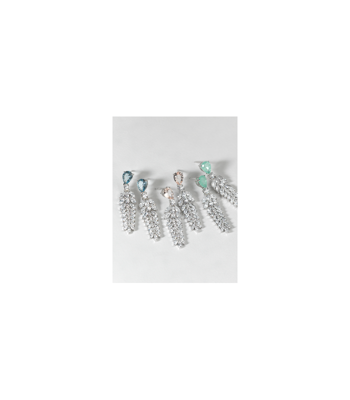 Salvatore Plata Pendientes Mujer Plata Circonitas Novias - 000230755