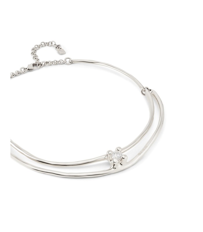 Uno de 50 COL1914BLNMTL0U Anima Collar Mujer Chapado Plata Doble Cristal - 000500841