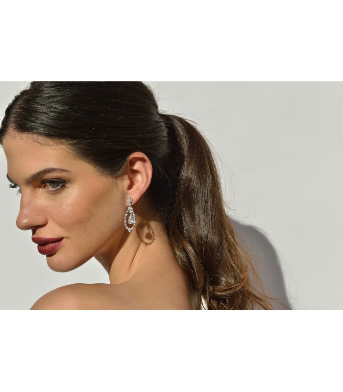 Salvatore Plata Pendientes Mujer Plata Circonitas Novias - 000230851