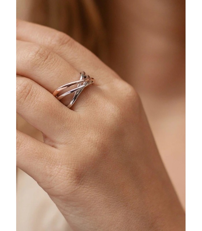 Anillo Mujer Plata Bicolor Rosé - 000090384
