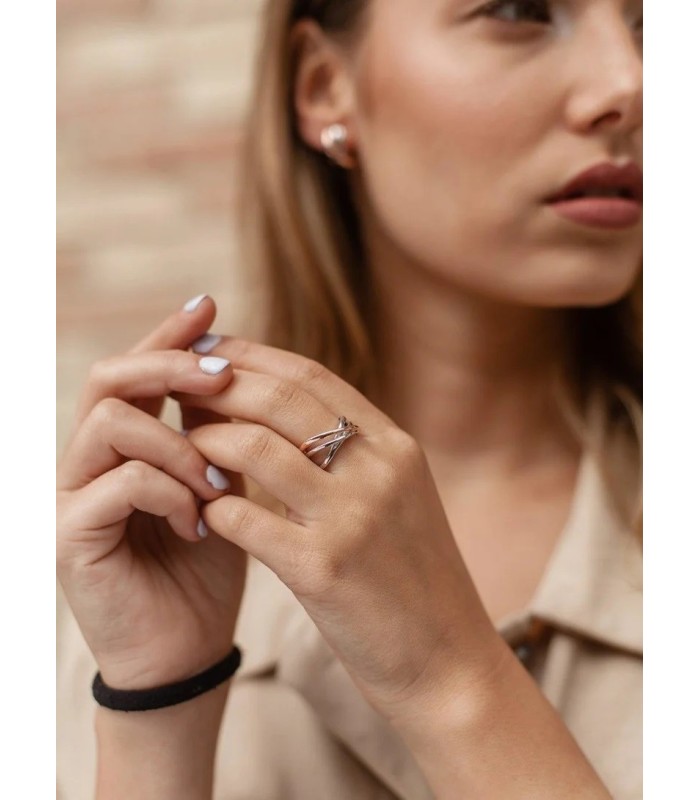Anillo Mujer Plata Bicolor Rosé - 000090384