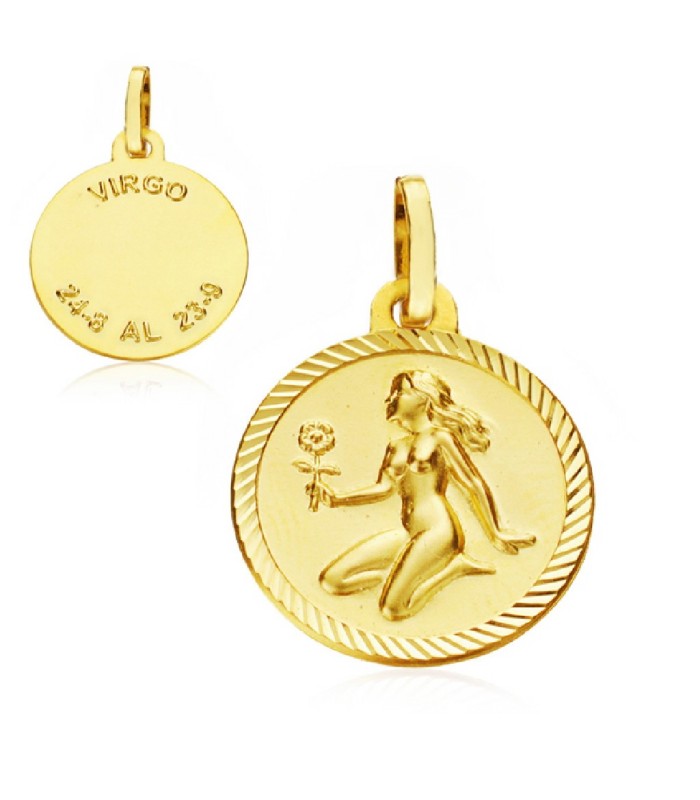 Horóscopos Oro 18 ktes Macizo VIRGO 20 mm - 000020109