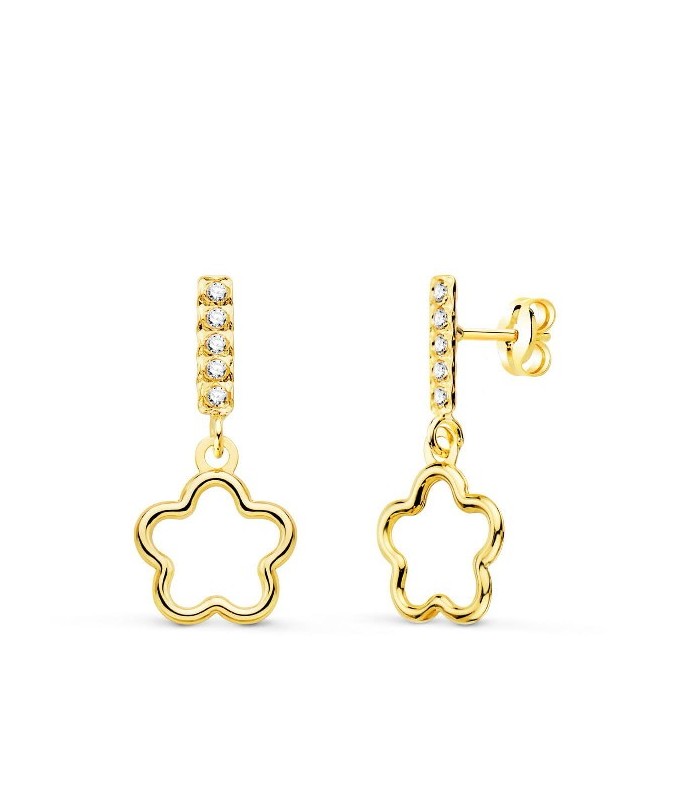 Pendientes Niña Oro 18 ktes Flor - 000150947