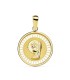 Medalla Niña Oro Bicolor 18 ktes Calado Geométrico - 000023245