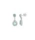 Salvatore Plata Pendientes Mujer Plata Rosetas Cristal Verde Novias - 000230654