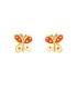Pendientes Niña Oro 18 ktes Mariposa Esmaltes Naranja y Blanco - 000310057