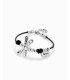Uno de 50 PUL2479MARMTL0M Ser Rebelde Pulsera Mujer Chapado Plata Cuero Libélula - 000500045