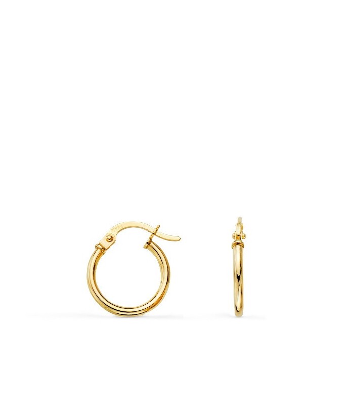 Pendientes Niña Oro 18 ktes Aros Lisos 1,5 x 13 mm - 000023310