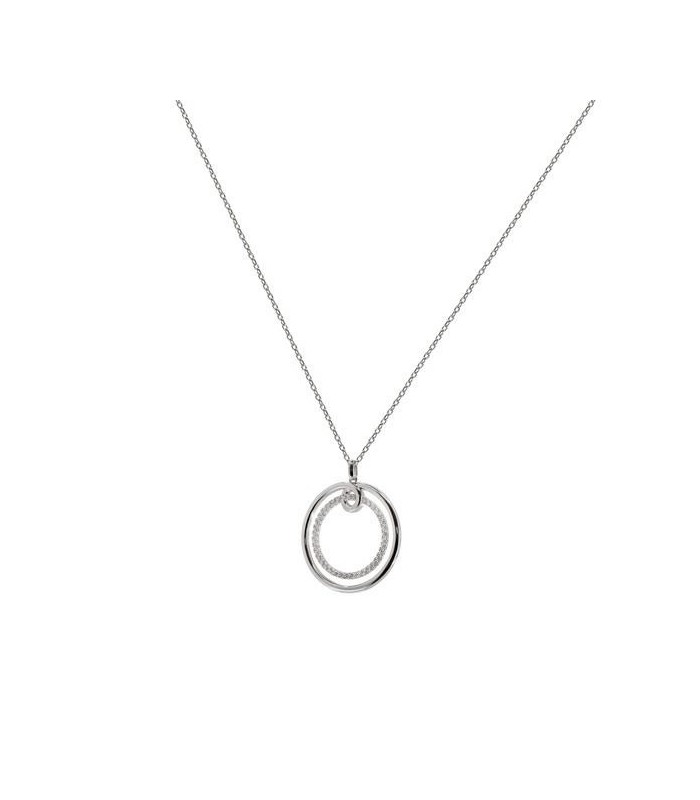 Colgante y cadena Mujer Plata Círculos Circonitas 31 mm - 000090467