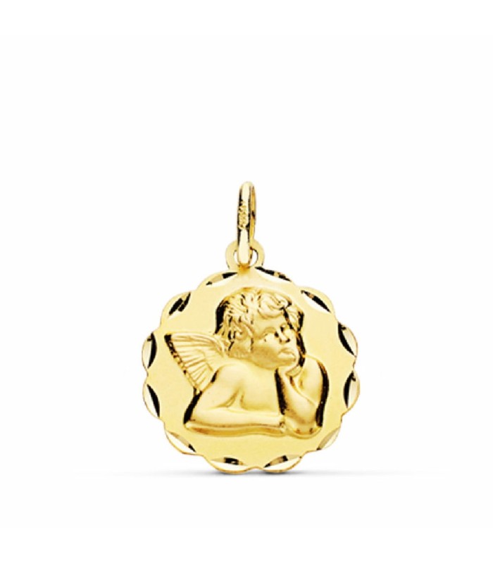 Medalla Niño Oro 18 ktes Maciza Ángel de la Guarda Tam 14 mm - 000022871