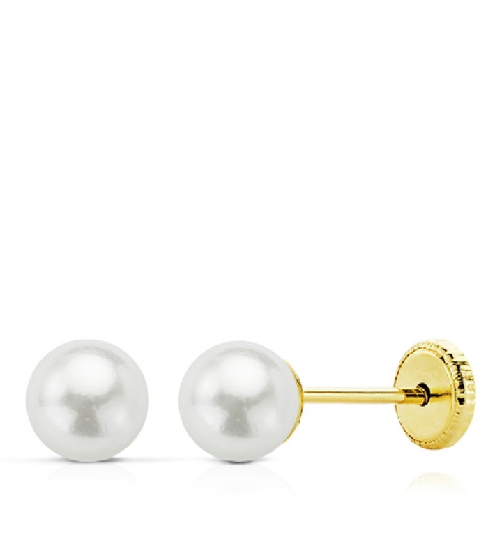Pendientes Niña Oro 18 ktes Perla Cultivada 4,5 mm - 000022884