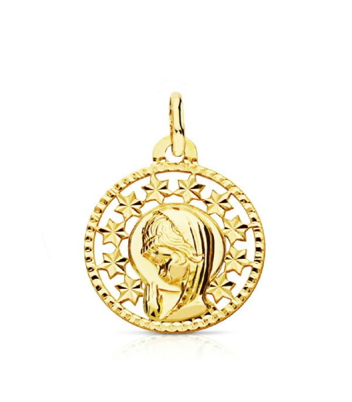 Medalla Niña Oro 18 ktes Comunión Virgen Tam 16 mm - 000150537