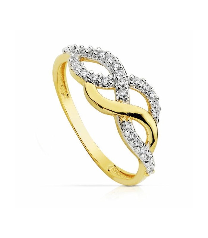 Anillo Mujer Oro Bicolor 18 ktes Circonitas - 000150545