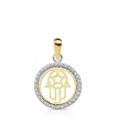 Colgante Mujer Mano de Fátima Oro Bicolor 18 ktes - 000150636