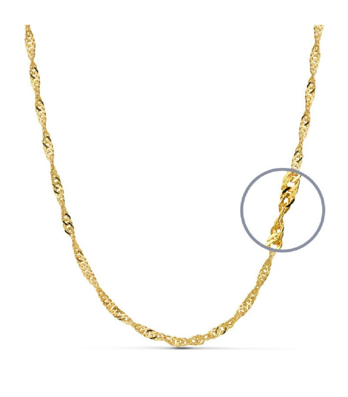 Cadena Mujer Oro 18 ktes Singapur Maciza 40 cm - 000201015