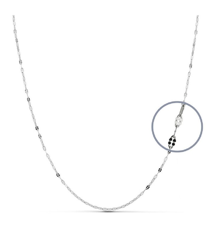 Cadena Mujer Oro Blanco 18 ktes Maciza 45 cm - 000261950