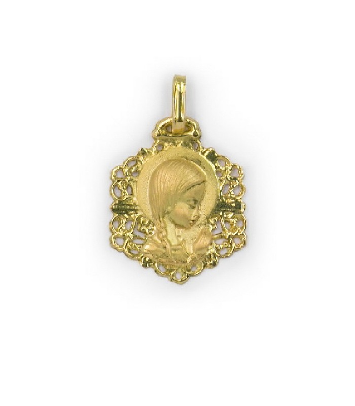 Medalla Niña Oro 18 ktes Virgen Calada Tam 18 x 25 mm - 000390509