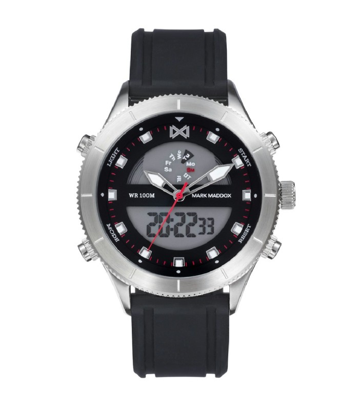 Mark Maddox Reloj Hombre Dual Acero Caucho - HC1003-57
