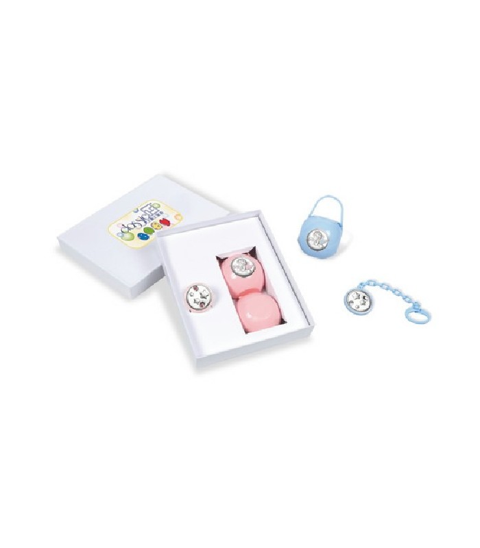 Set Chupetero y Guardachupete Niñas Plata Bilamainda Rosa - 000520089