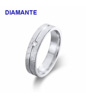 Alianza Mujer Plata Mate Diamante 0,02 ctes Tamaño 1,5 x 4,5 mm Talla del 10 al 16 - 000610420
