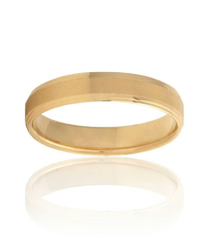 Alianza Hombre Oro 18 ktes Mate y brillo Grosor 1,2 mm Ancho 4 mm Talla 18 - 000022908