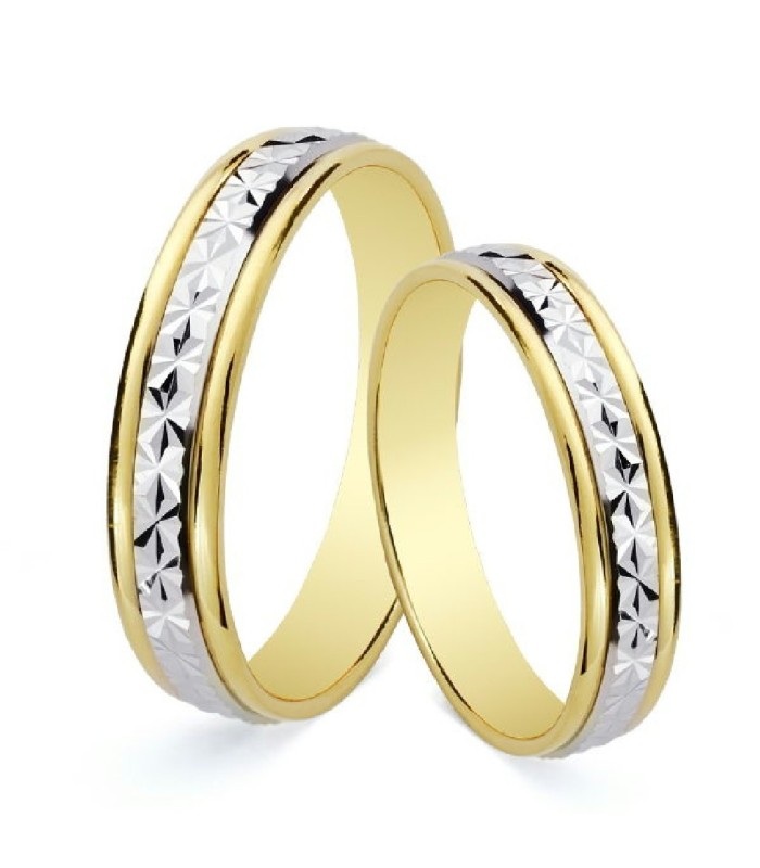 Alianza Unisex Oro Bicolor 18 ktes Ancho 4 mm Talla 25 - 000201260